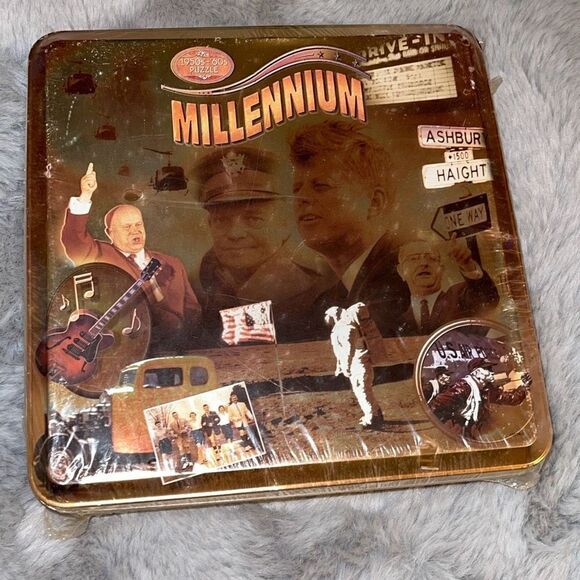 1000 piece puzzle in Tin box  Hasbro 1950’s-60s Millennium 1000 pc puzzle - Picture 1 of 9